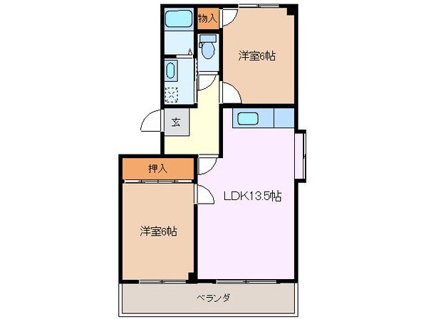 大矢知駅 徒歩17分 1階の物件間取画像